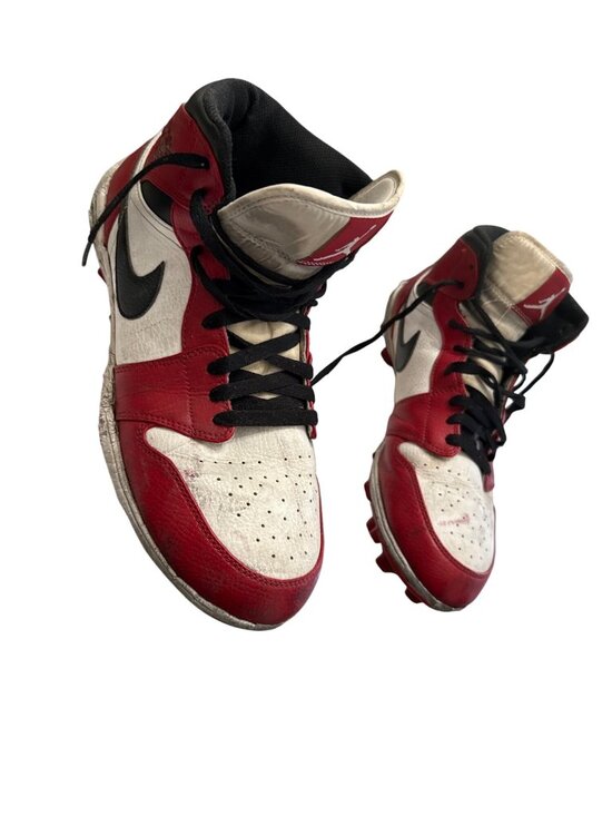 Nike Air Jordan 1 TD Retro Football Cleats Red/White/Black Size 11 Mens Shoes